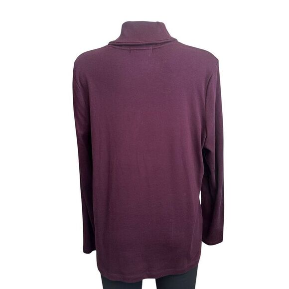 LAUREN Ralph Lauren Burgundy Pullover Shawl Neck Ribbed Knit Sweater 1X - Picture 4 of 7